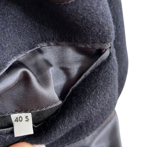 Wool Cashmere Blend Long Sleeve 3-Button Brazil Long Overcoat Black Size 40 - Picture 7 of 8